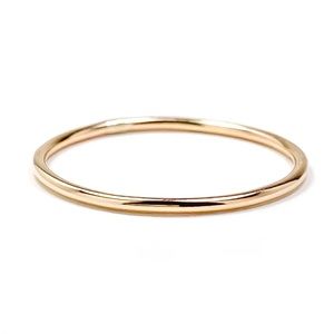 1.2mm- 14k Yellow Gold filled Smooth finish ring band, dainty everyday r…